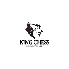 King chess logo design template. Vector illustration