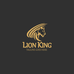 Lion king logo design template. Vector illustration