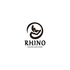 Rhino logo design template. Vector illustration