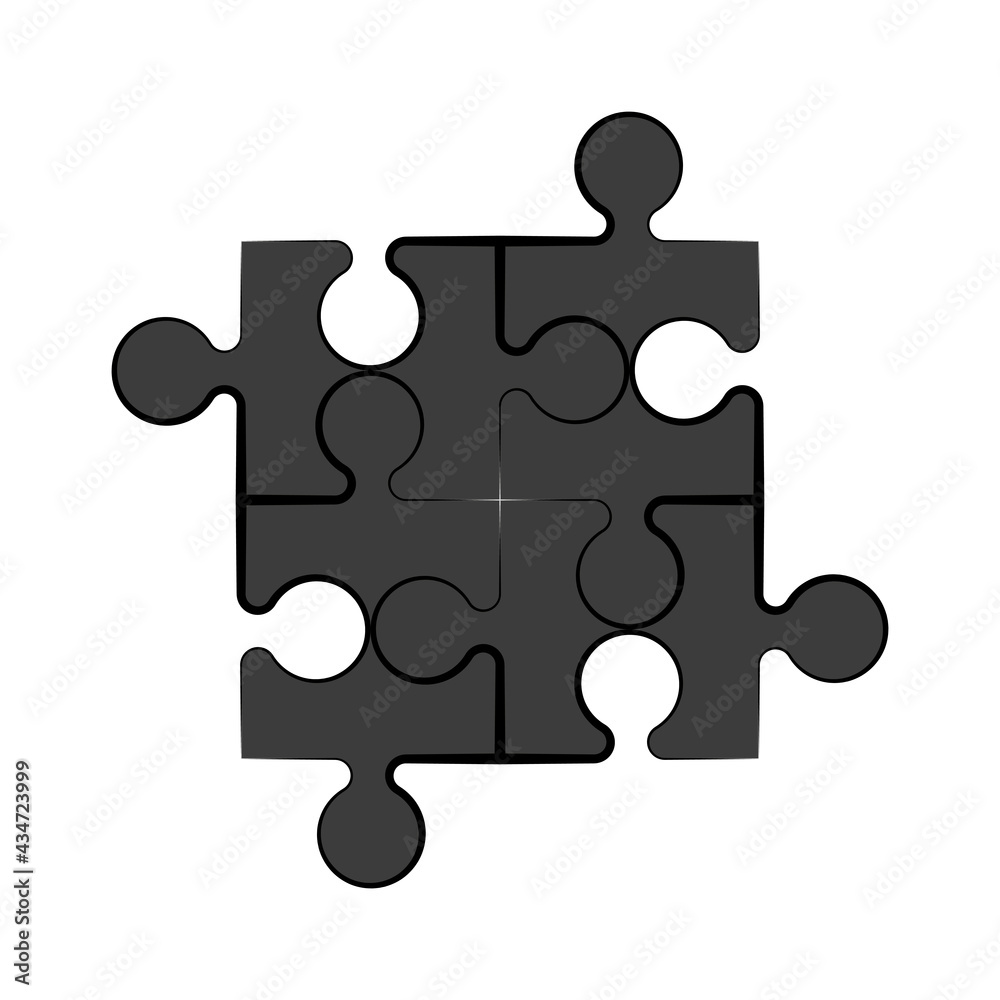 Aufkleber puzzle jigsaw or autism puzzle piece symbol flat vector icon for apps and websites