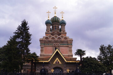 Fototapeta na wymiar Russian Orthodox Church of the Nativity in Florence, Italy
