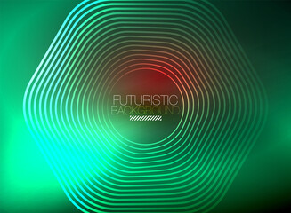 Neon color square shape lines abstract background. Shiny magic energy and motion concept, vector abstract wallpaper background