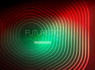 Neon color square shape lines abstract background. Shiny magic energy and motion concept, vector abstract wallpaper background