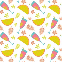 Obraz premium Summer time seamless pattern