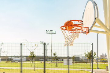 Basketball Slam dunk. Concept of success, scoring points and winning