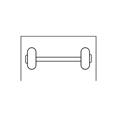 Gym minimal sign icon on white background. Vector illustration flat cartoon design. Exercise room sign. 