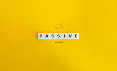 Passive Income banner and concept. Block letters on bright orange background. Minimal aesthetics.