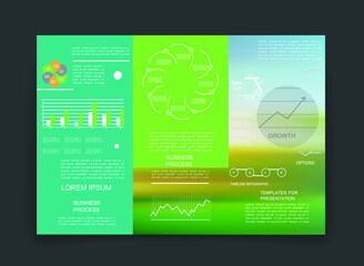 Brochure for business reports, cover layout and infographics