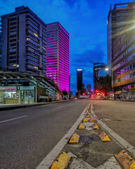 Urban landscape of the city of Bogota (Colombia) located in South America