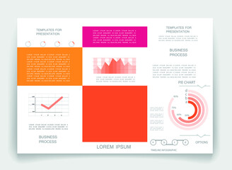 Brochure for business reports, cover layout and infographics