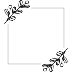 Square Frame with Leaves