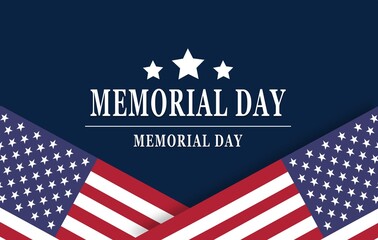 Memorial Day - Remember and honor with American flag, Vector illustration