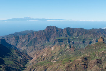 Fototapeta na wymiar Tenerife over the clouds