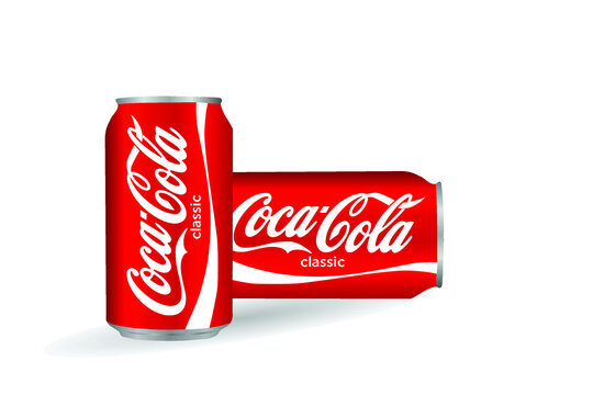 Coca-cola coke soft drink can illustration vector