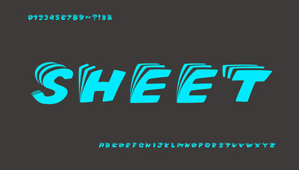 Alphabet set of symbols in the form of sheet. Easy editable soft colored vector illustration in EPS10.