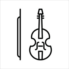 violin icon design. vector illustration on white background. color editable