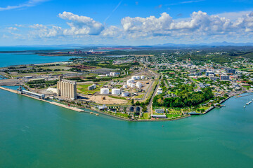 View of Auckland Point and Eastshores precinct, Gladstone, Queensland, in April 2021