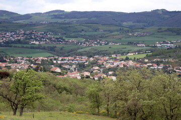 Fototapeta premium Vue en plongée de Rive de Gier