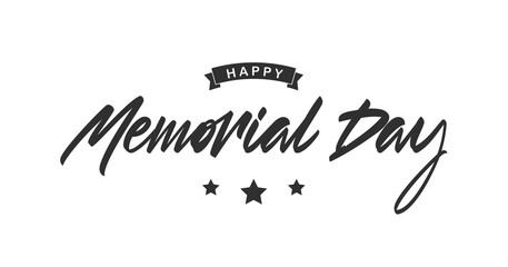 Vector Handwritten brush Calligraphic lettering composition of Happy Memorial Day.