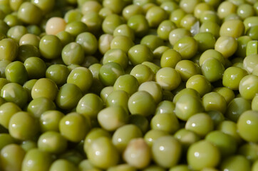 green round peas or peas on a plate
