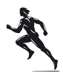 Fototapeta na wymiar Abstract athletic running man illustration