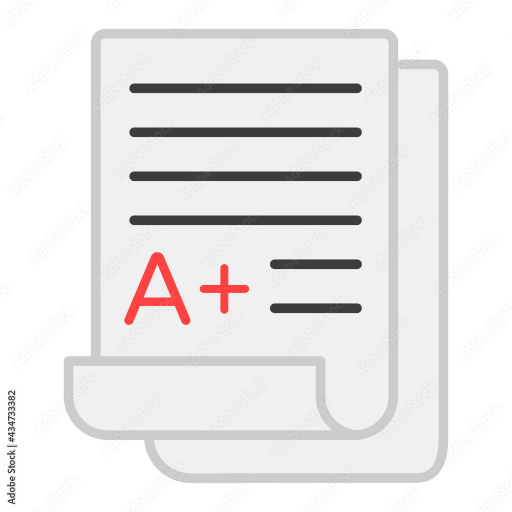 Sticker A flat design, icon of a+ grade