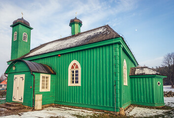 Green mosque in Kruszyniany village, primarily a Lipka Tatars settlement in Podlasie region, Poland