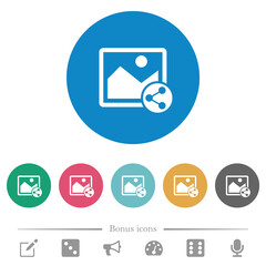 Share image flat round icons