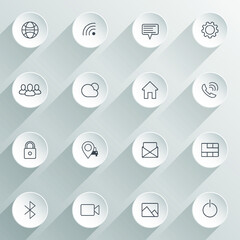 Keyboard for controlling mobile devices. Abstract vector illustration of the configuration of control buttons on the panels of electronic devices. A blank for creativity.