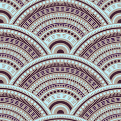 Ethnic circle shapes seamless geometric pattern.