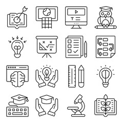 Pack of Education Learning Linear Icons