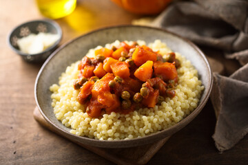 Homemade vegetable curry with couscous	
