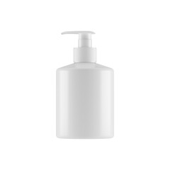 Plastic opaque cream bottle isolated on white background, 3D illustration.