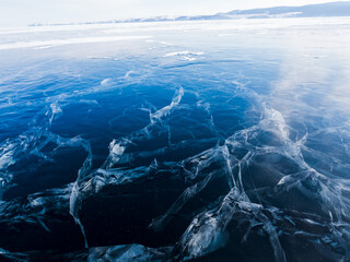 Beautiful winter views of Lake Baikal