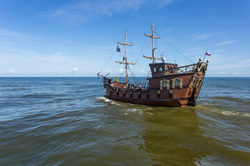 Statek Łodź Morze bałtyckie Rowy 