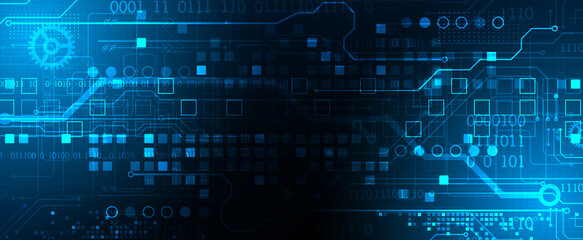 Abstract background on technological and scientific topics. Various techno details with using digital code. Vector format.