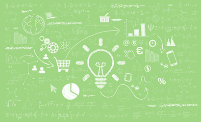 sfondo, grafica, idea, lavagna, investimento, matematica, start up