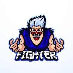 Vector Illustration of Angry Fighter 