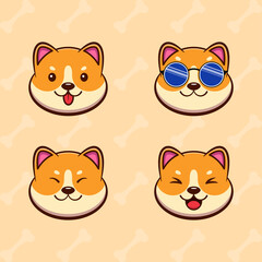 Cute Shiba Inu dog Vector illustration - Vector, good for dogecoin mascot logo 