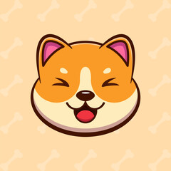 Cute Shiba Inu dog Vector illustration - Vector, good for dogecoin mascot logo 