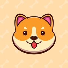 Fototapeta premium Cute Shiba Inu dog Vector illustration - Vector, good for dogecoin mascot logo 
