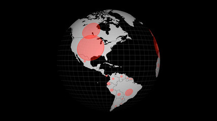 Dots Spread all over the globe with Grid Maps