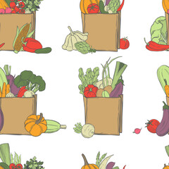 Sketch vegetables. Vector  pattern.