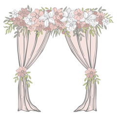 Wedding arch. Vector illustration.