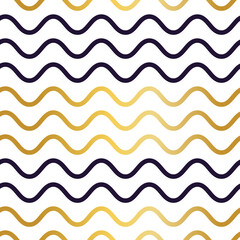 Vector illustration of a seamless pattern with geometric gold and purple waves. Pattern for textiles, wallpaper, fabrics, bedroom decoration or cosmetics