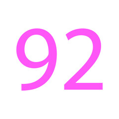 92 NUMBER SIMPLE CLIP ART VECTOR ILLUSTRATION
