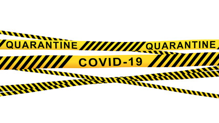 Covid-19 Quarantine Line on White Background