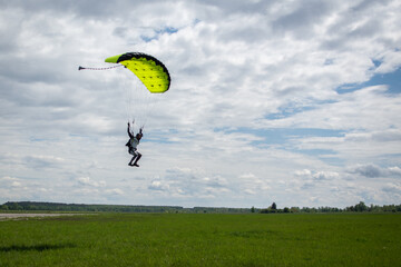 parachute jump in the sky