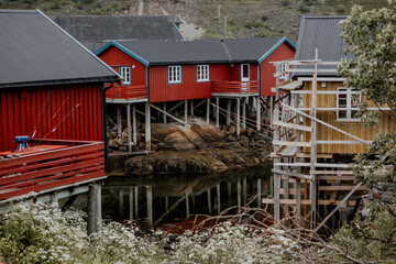 Wioska rybacka, Lofoty, Norwegia