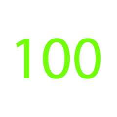100 NUMBER SIMPLE CLIP ART VECTOR ILLUSTRATION